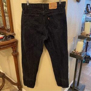 Vintage LEVI’S 550 Orange Tab Relaxed Fit Tapered Black Denim Jeans Size 38x30